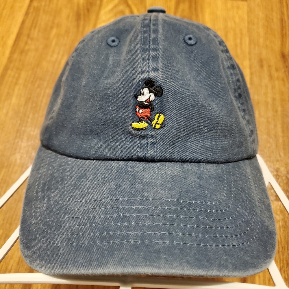 Mickey Mouse Hat‎ Cap Adult Strapback Blue Embroidered Logo Walt Disney
